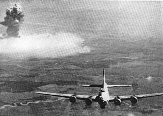 B-17s Leaving Ploesti in Flames